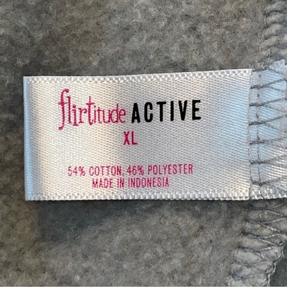 Flirtitude Women's XL Hooded Active Jacket Gray Pink Trim Open Front Pockets - Picture 5 of 8